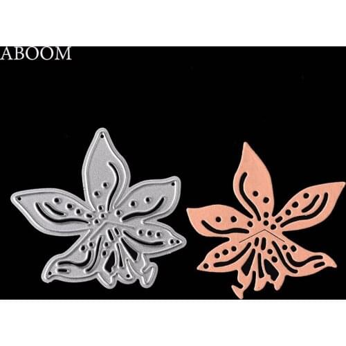 ABOOM 1PC DIY Cards Album Scrapbooking Dies Cut Metal Lily Flower Embossing Folder Cutting Dies Stencil Craft Card Template