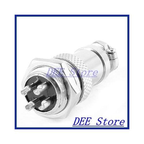 AC 1200V GX16 4 Pin Male M16 Wire Panel Aviation Plug Connector