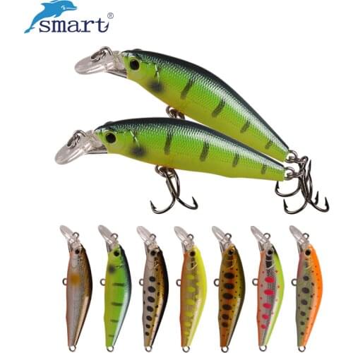 SMART Minnow Bait 50mm5.16g Sinking Fishing Lure VMC Hook Isca Artificial Para Pesca Leurre Souple Peche Mer Fishing Tackle