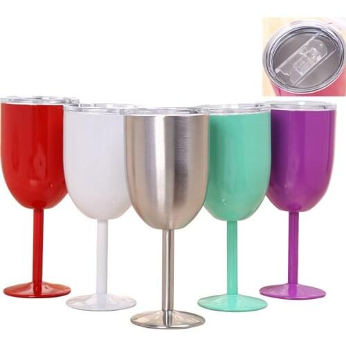 Candy Colors Goblet 304 Stainless Steel Double Insulation Wine Glass Iced Juice Drinking Water Outdoor Camping Catering Cup