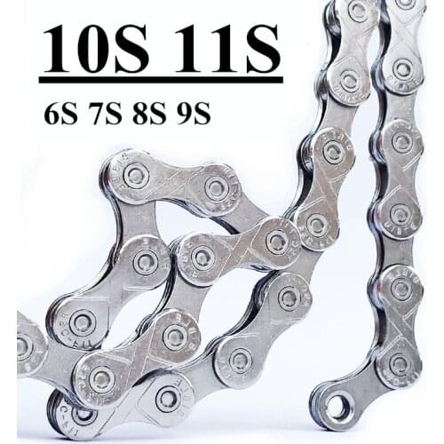 MTB Mountain bike chain 6 7 8 9 10 speed road bicycle 18 21 24 27 30 speed shift chain Steel Plating Bicycle Chains 116L
