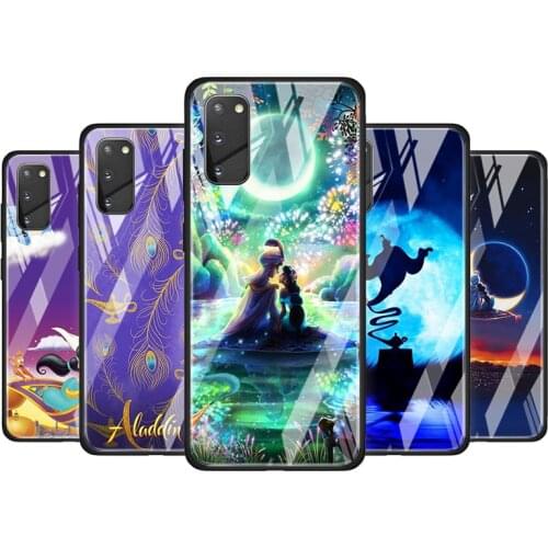 Aladdin Jasmine Princess Tempered Glass Cover For Samsung Galaxy S20 S10 S9 S8 S10E FE Ultra Plus Lite Phone Case