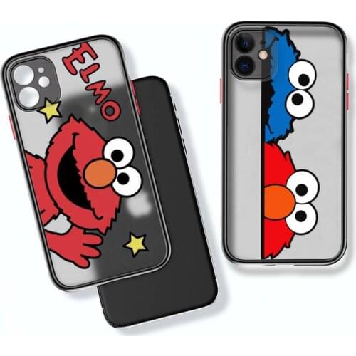 Cartoon Cute Sesame Cookie Monster Phone Case Bumper Shockproof Trasparent For iPhone 12 11 Pro Max XR X XS 7 8 Plus Cover