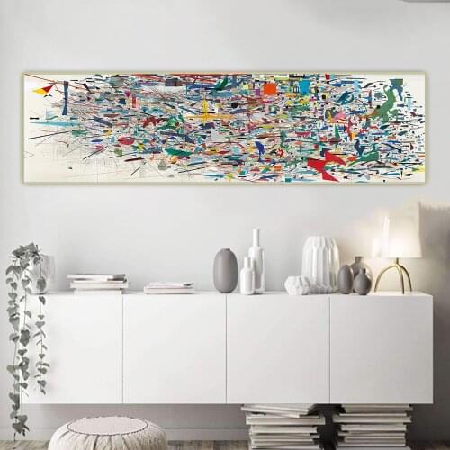 Citon Julie Mehretu《Muralem,2009》Abstract Canvas Art Oil Painting Artwork Poster Picture Wall Decor Background Home Decoration