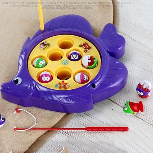 Kids fishing toys set children educational toys musical gifts electric rotating fishing game no magnetic outdoor sports toys