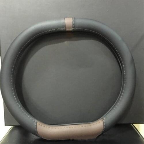 For Peugeot 5008 4008 2017 2018 2019 soft Leather braid DIY PU hand-stitched steering wheel cover Interior accessories Modified