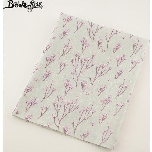 Booksew Home Textile Peach Blossom Design Cotton Linen Fabric Sewing Tissu For Tablecloth Pillow Bag Curtain Cushion Decoration
