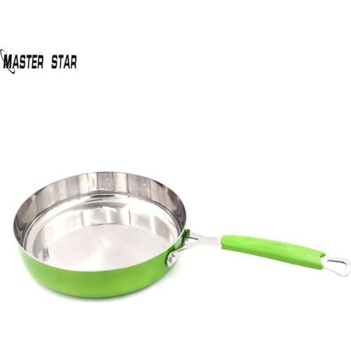 Master Star Green Deep Frying Pan Stainless Steel Fry Pan High Quality Chefs Pans Induction Cooker Kitchen Cookware