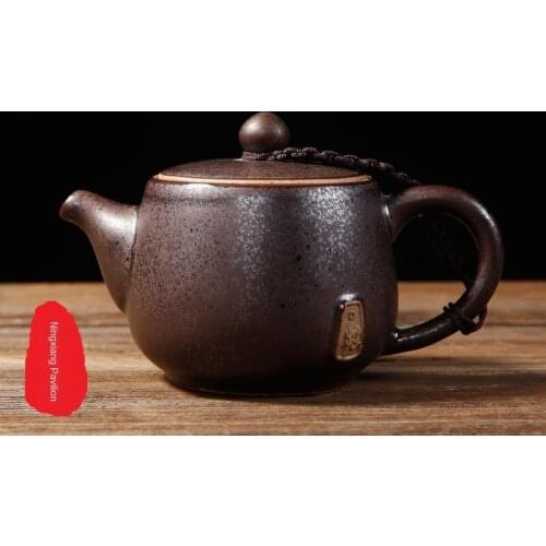 Ningxiangge Ceramic Tea Set Mini Kung Fu Teapot Colored Glaze Japanese Style Single Pot