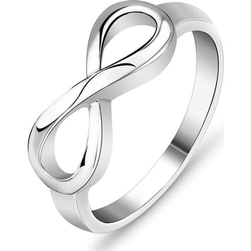 Stainless Steel Ring, Korean Simple Cool Sweet Female Creative Big 8 Word Engagement Wedding Ring, Jewelry