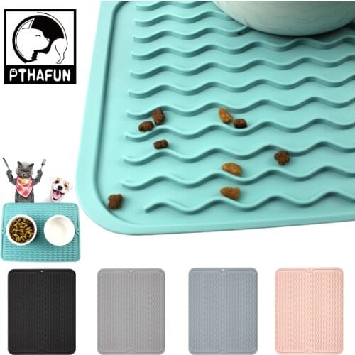 Square Pet Mat For Pet Food Pad Dog Cat Feeding Mat Simple Solid Color Pet Placemat Pet Bowl Pad Silicone non-slip Placemat