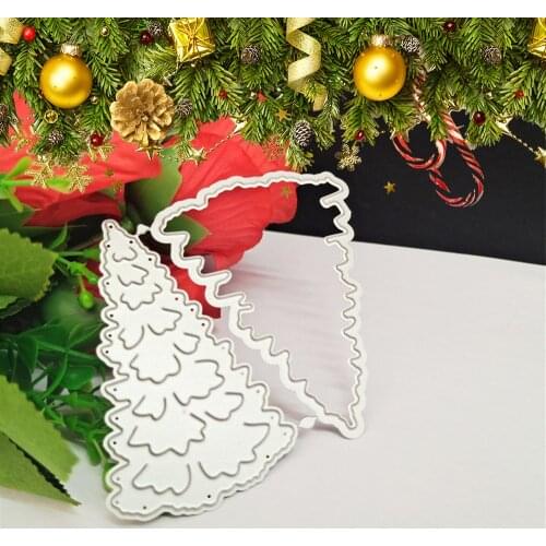 Christmas Tree Metal Cutting Dies DIY Stencil Mould Embossing Card Cutter Home Xmas Accessories Supplies