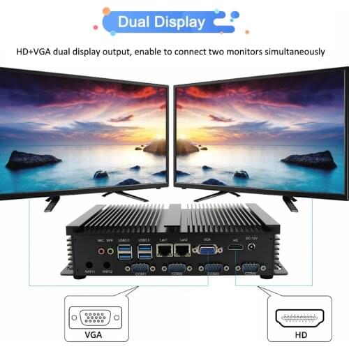 Intel Core i5-3317U mini computer with 4COM VGA HD desktops DDR3L fanless dual LAN industrial pc