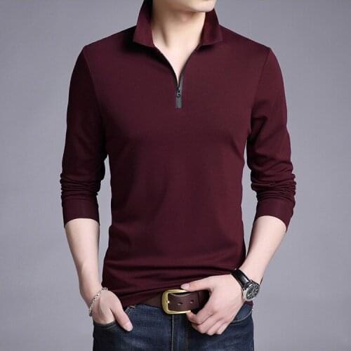 2020 Hot New T-Shirts Men Solid Color Slim Fit Shirt Long Sleeve Mens Casual Clothing Comfortable Solid Colors Are Versatile