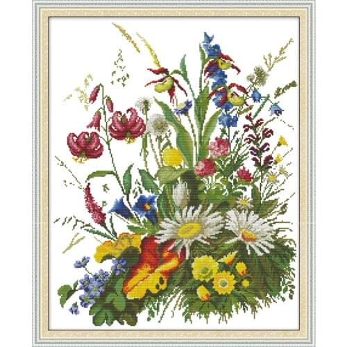 Flowers of the wilderness cross stitch kit aida 14ct 11ct count print canvas cross stitches needlework embroidery DIY handmade