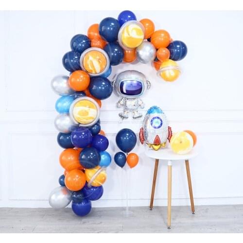 115Pcs Space Balloon Garland Kit Astronaut Rocket Aluminum Film Balloon Birthday Planet Theme Party Decoration Childrens Gift