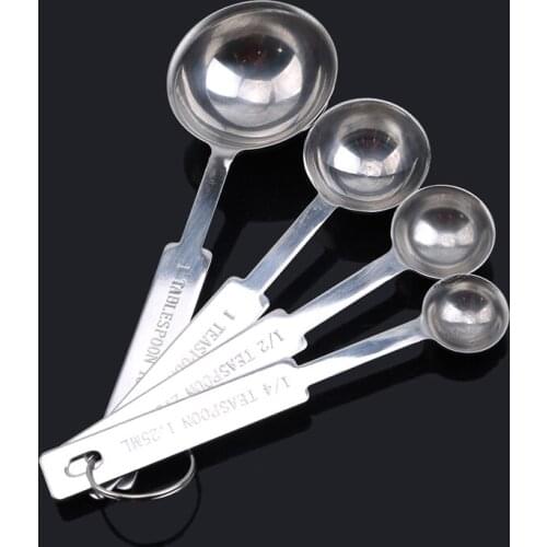 4PCS/Set Kitchen Measuring Tools Set Accurate Stainless Steel Measuring Cup Measuring Spoons Scoop For Baking Sugar