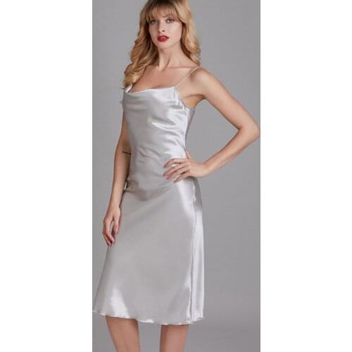 New Ladies Sling Pajamas Swing Collar Imitation Silk Home Pajamas Casual Home Wear