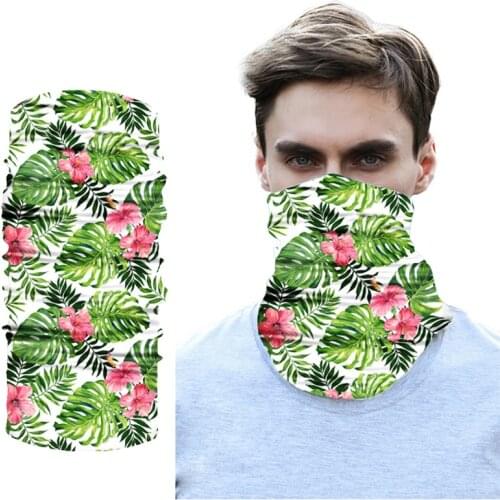 New Pattern Plant Design Hijab Bandana Scarf With Seamless Neck Tubular Shape Standard Tube Face Mask Bicycle Head Ski Headwear