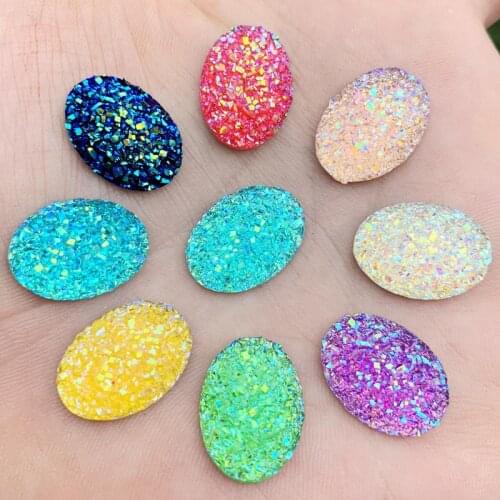 Wholesale 200pcs Rhinestone buttons Oval 13*18mm Ore Shiny AB Resin Crystals Accessories Gem Stones Strass DIY -E02*5