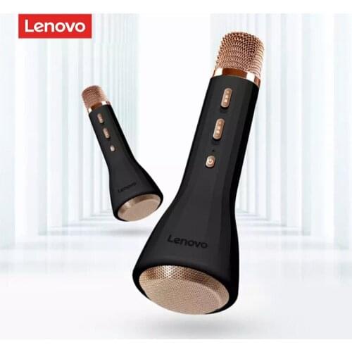 Original Lenovo Microphone Wireless 4.2 Bluetooth Live broadcast Karaoke Portable Speaker Player Recorder for KTV Birthday Party