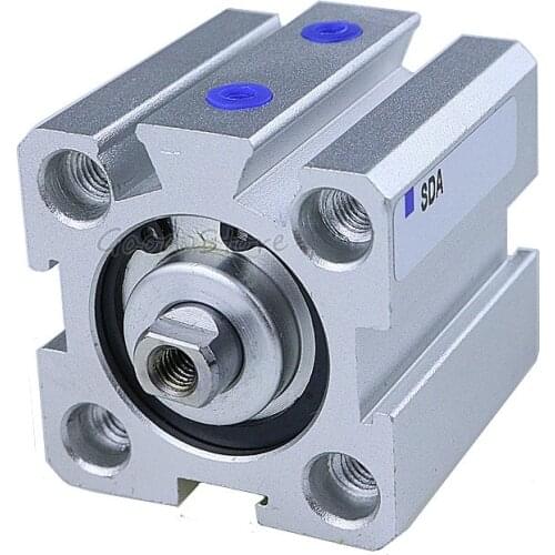 SDA Type Bore 20mm stroke 5/10/15/20/25/30/35/40/45/50mm SDA20 double acting compact air pneumatic piston cylinder Female