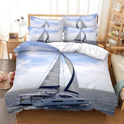 Sailing Boat At Sea Bedding Duvet Cover Set 3d Digital Printing Bed Linen Fashion Design Comforter Cover Bedding Sets Bed Set