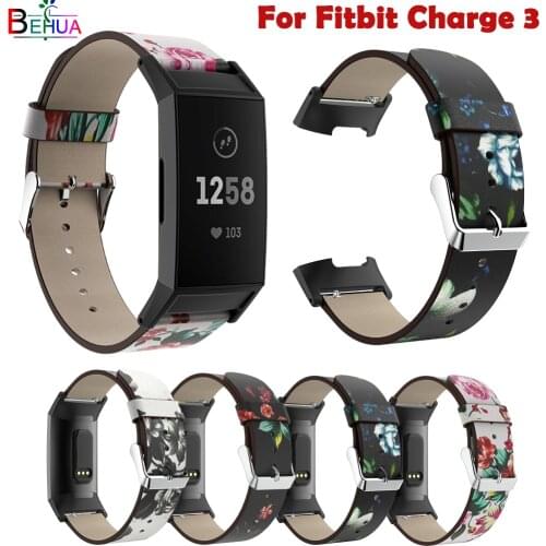 Watchband For Fitbit Charge 3 smart watch Replacement leather pattern sport watchstrap Wristband For Fitbit Charge 3 Accessories