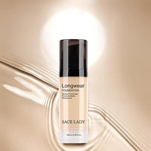 SACE LADY Face Foundation Cream 15ML Revitalizing Full Coverage Waterproof Lasting Makeup Base Brighten Cover Dark Circles TSLM