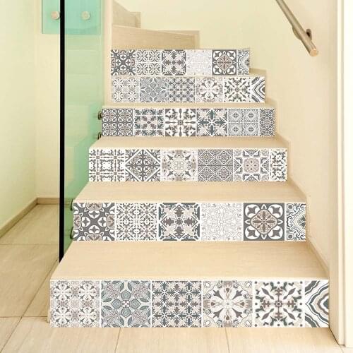 Self-adhesive innovative stairs stickers living room DIY off-white Roman decoration home waterproof wall stickers pvc wallpaper