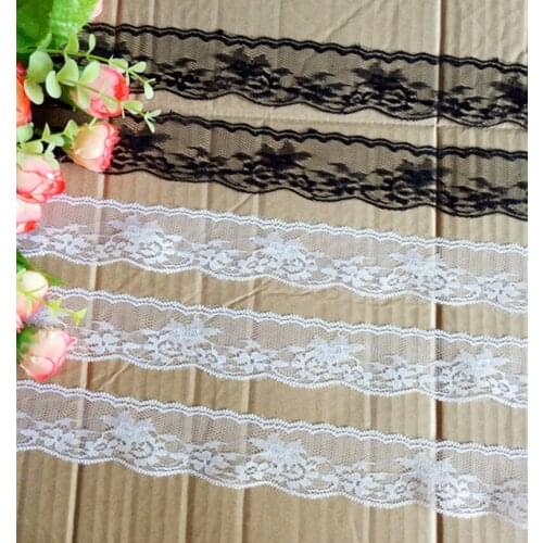 Width 36mm 20 yards 2colors Embroidered Lace Trim ribbon Garment ribbon headband wedding party decoration DIY Accessorie #485