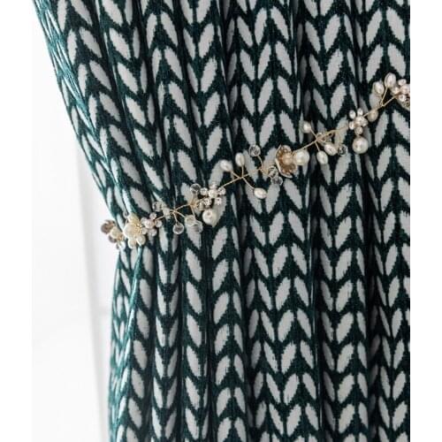 Ins Style American Retro Dark Green Light Luxury High-end Curtains for Living Room Nordic Modern Minimalist Bedroom Curtains