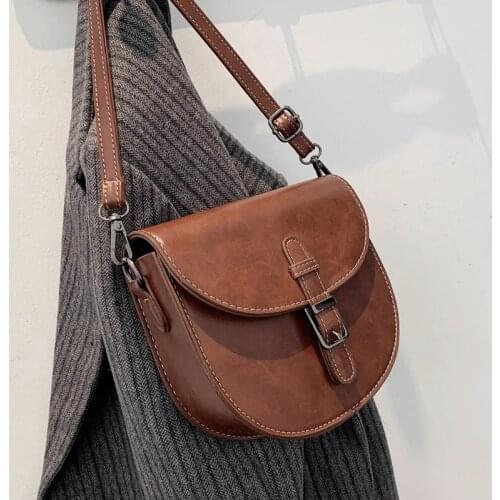 Solid Color PU Leather Small PU Leather Crossbody Bags for Women 2021 Winter Chain Designer Lady Travel Shoulder Handbags