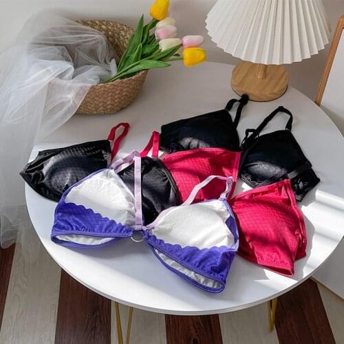 Women Bras French Style Triangle Bra Girls Push Up Lingerie Sexy Bralette Deep V Wireless Underwear Soft Seamless Bra A B Cup