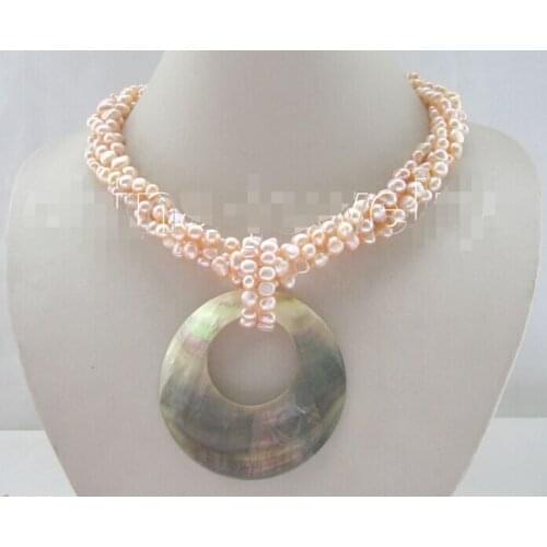 Women Gift word Love Free shipping 4row 6mm pink baroque freshwater pearl necklace 18 inch Genuine Lucky Ladys jewelry Fine Wom