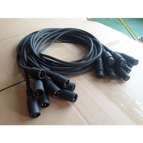 10pcs/Lot Free Shipping 10 Meters length DMX signal line three core cable LED Par Light Moving Head Light dmx stage lighting