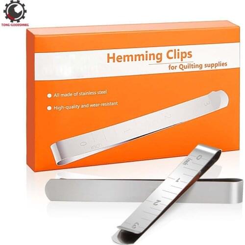 20pcs Sewing Quilting Clips Stainless Steel Hemming Clips Measurement Ruler Quilting Supplies for Pinning Marking Accessories