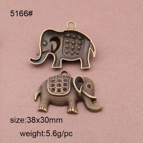 25pcs 38x30mm Antique Bronze Alloy Elephant Charm Pendant For Necklace Bracelet Making