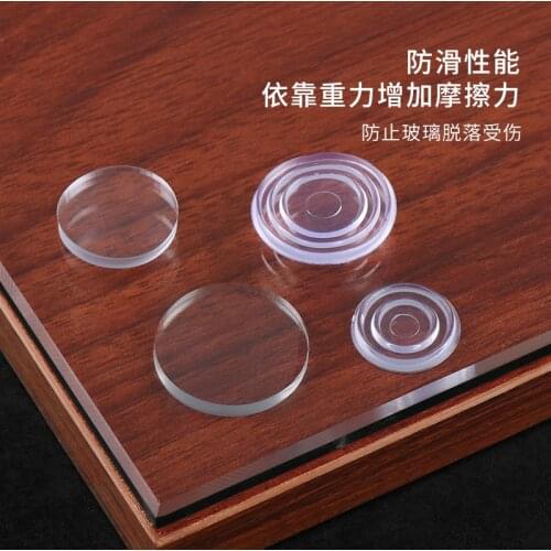 50pcs/lot 24mm x 3mm Rubber Round Shape Glass Table Non-slip Soft Grip Pad Clear BBB0034