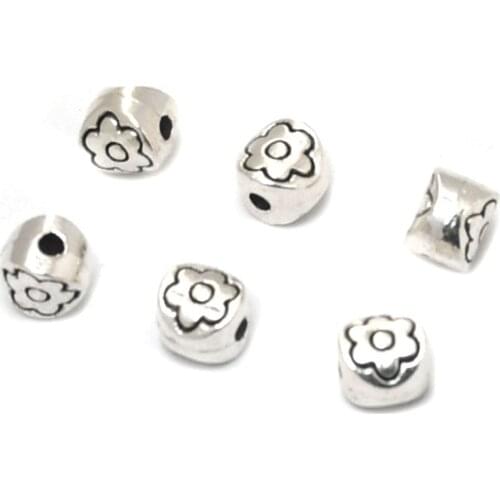 50pcs/lot Alloy Round flower Beads Jewelry Making DIY Handmade Bracelet Necklace Earring Accessories Material Wholesale