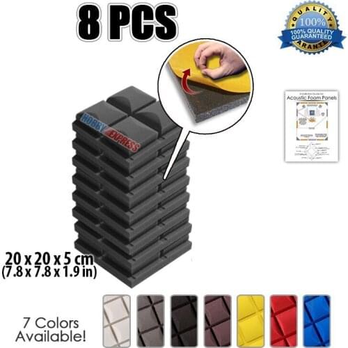 Arrowzoom 7.8 x 7.8 x 1.9" 8 pcs Pack Hemisphere Grid Adhesive Acoustic Studio Panel Soundproofing Foam KK1056