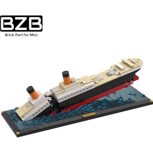 BZB MOC 51466 Titanic Cruise Ship Sinking Creative Building Block Model Kids Boys DIY Puzzle Game Toys Best Birthday Gifts