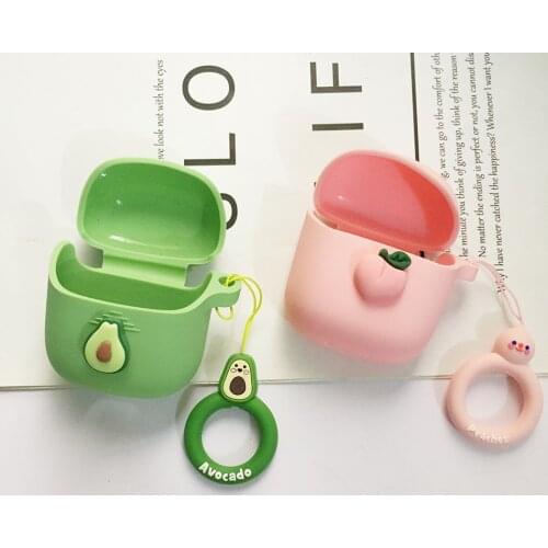 For JBL Club Pro + TWS Case Cartoon Cute Fruit Anti-lost Ring Silicon Protect Cover for JBL T220 T225 Wireless Earphone Case