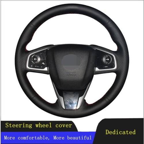 Car Accessories Steering Wheel Cover Black Artificial Leather For Honda CRV CR-V 2017-2019 Clarity 2016 Civic Civic 10 2016-2019
