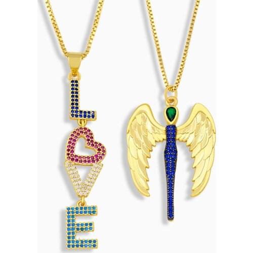 FLOLA Gold Plated Love Heart Necklace For Women Rhinestone Bird Pendant Necklace CZ Cubic Zirconia Wholesale Jewelry Gift nkev20