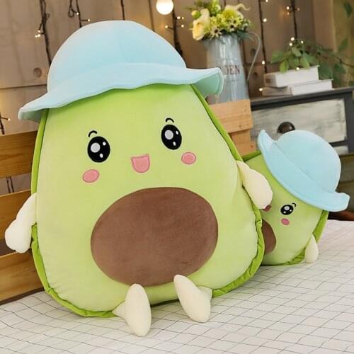 Giant Avocado Plush Toy Soft Stuffed Cartoon Plant Doll Kids Girls Pillow Fruit Shaped Cushion Anti Pressure Cushion Best Gifts