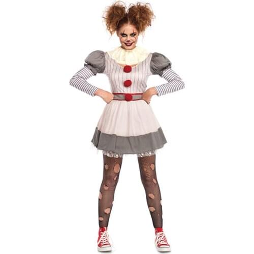 The Dancing Clown Costume Pennywise Women Cosplay Costume for Halloween