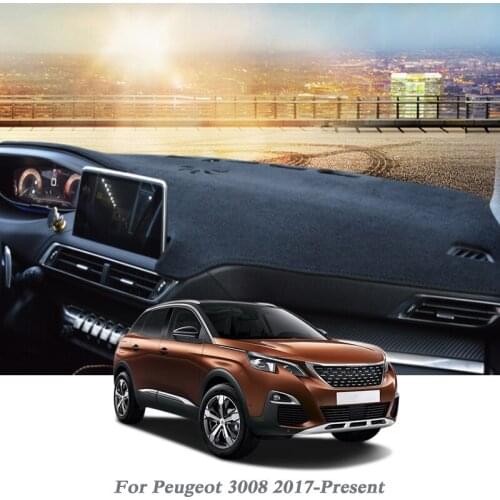 Car Styling Dashboard Avoid Light Pad Instrument Platform Cover Rose Mat For Peugeot 3008 2017-Present LHD&RHD Anti-Dust Mat