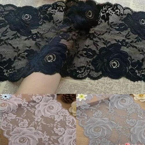 25.5cm 10"wide 2Yards/lot DIY Lace Accessories Elastic Stretch Tulle LaceTrim for Garment Decoration
