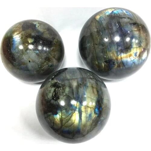 Labradorite Ball Crystal Natural Polished Quartz Hand Carved Spheres For Home Decoration